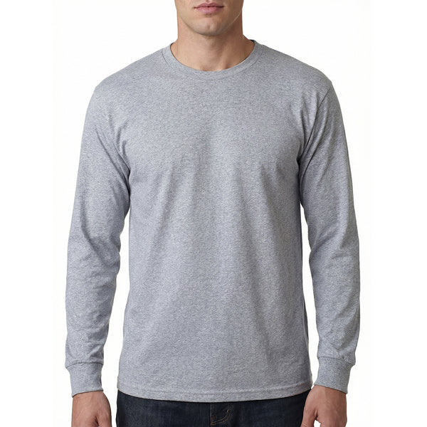 MEN'S CLASSIC LONG SLEEVES RIBBED CUFF T-SHIRT (TR555) - BLK/H