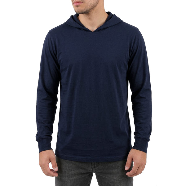 TEEJOY MEN'S CLASSIC LONG SLEEVES HOODIE SHIRT (TR575) - BLACK/H