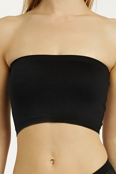MAMIA LADIES SEAMLESS NO PAD TUBE BRA (BR0125STN_BLACK) – Uni