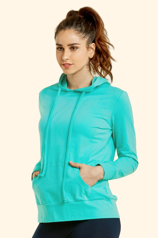 SOFRA LADIES SINGLE JERSEY PULLOVER HOODIE (HDC7001_MINT)