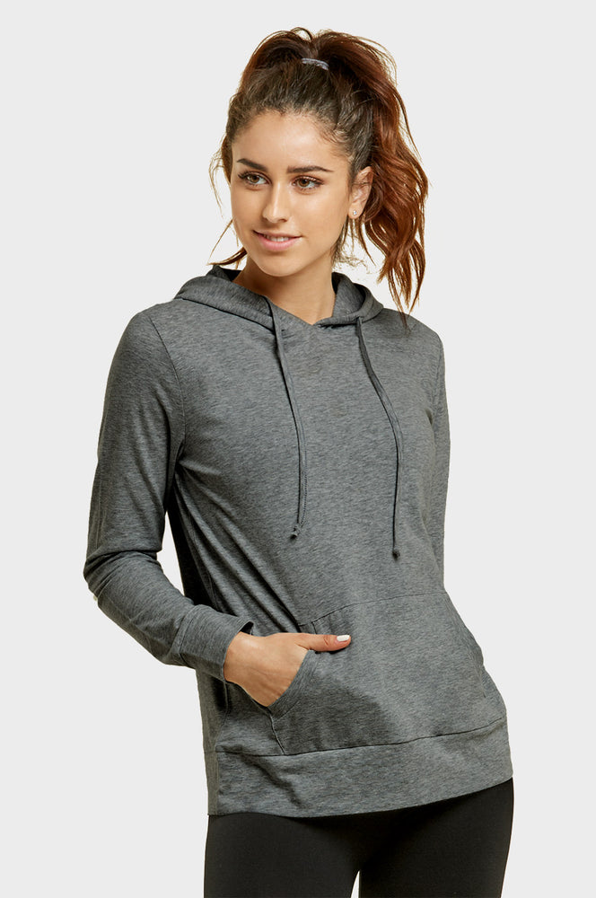 SOFRA LADIES SINGLE JERSEY PULLOVER HOODIE (HDC7001_CHC/GR)