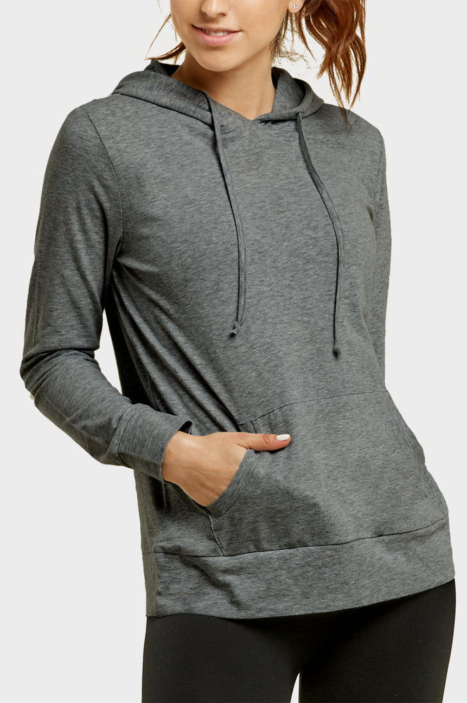 SOFRA LADIES SINGLE JERSEY PULLOVER HOODIE (HDC7001_CHC/GR)