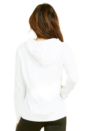 COTTONBELL LADIES SINGLE JERSEY PULLOVER HOODIE (HDC7001C_WHITE)