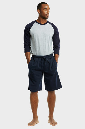 COTTONBELL MEN'S KNITTED PAJAMA SHORTS (MPS200C_NAVY)