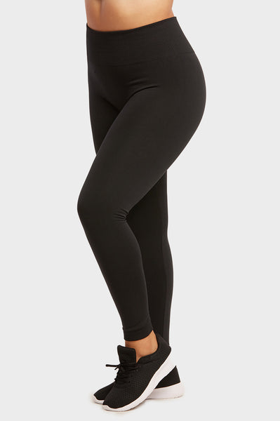 SOFRA LADIES HIGH WAISTED FLEECE LEGGINGS PLUS SIZE (TX701X) – Uni