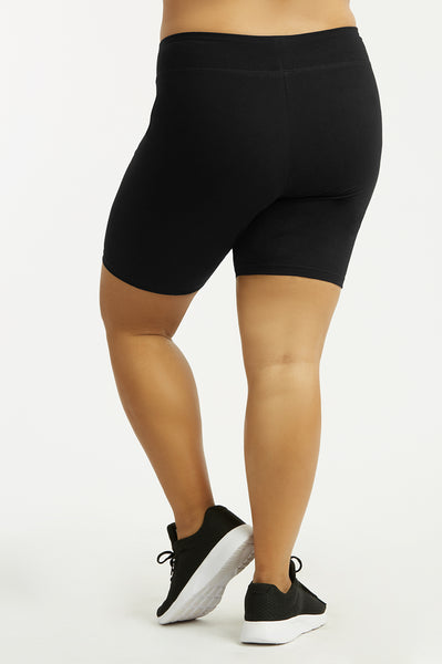 SOFRA COTTON 15 INCH LEGGING SHORTS PLUS SIZE (WP4015X_BLACK