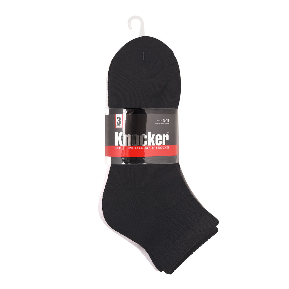 KNOCKER MEN'S HALF CUSHIONED QUARTER SOCKS (ASSTC)