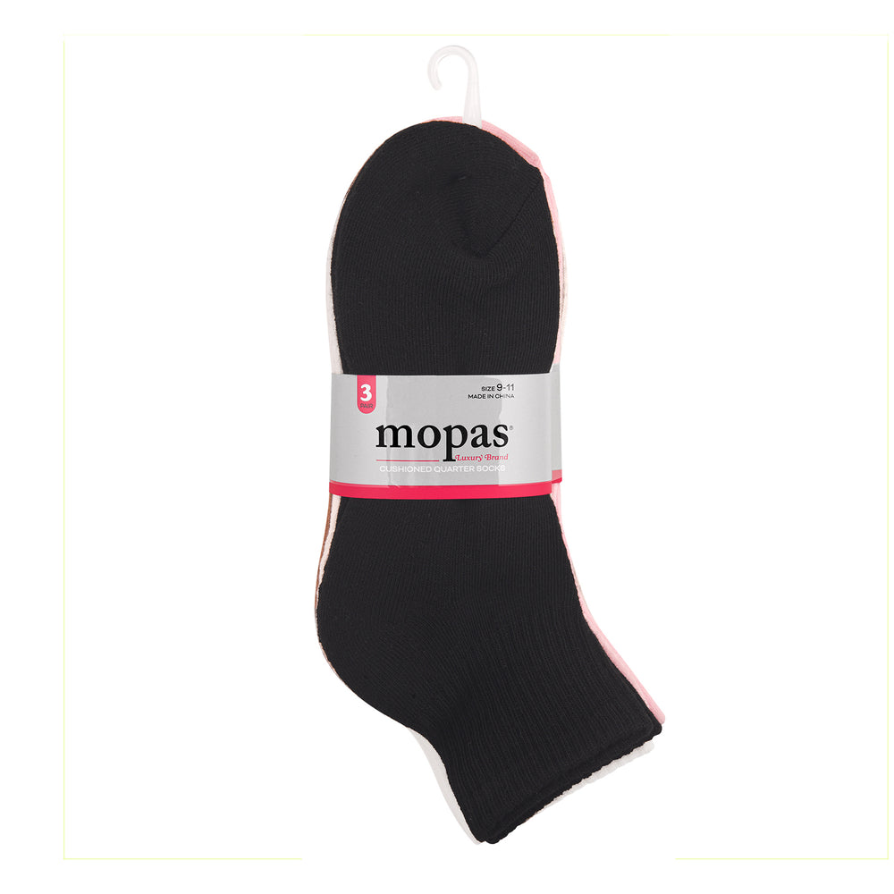 MOPAS WOMEN'S HALF CUSHIONED QUARTER SOCKS (ASSTCW)