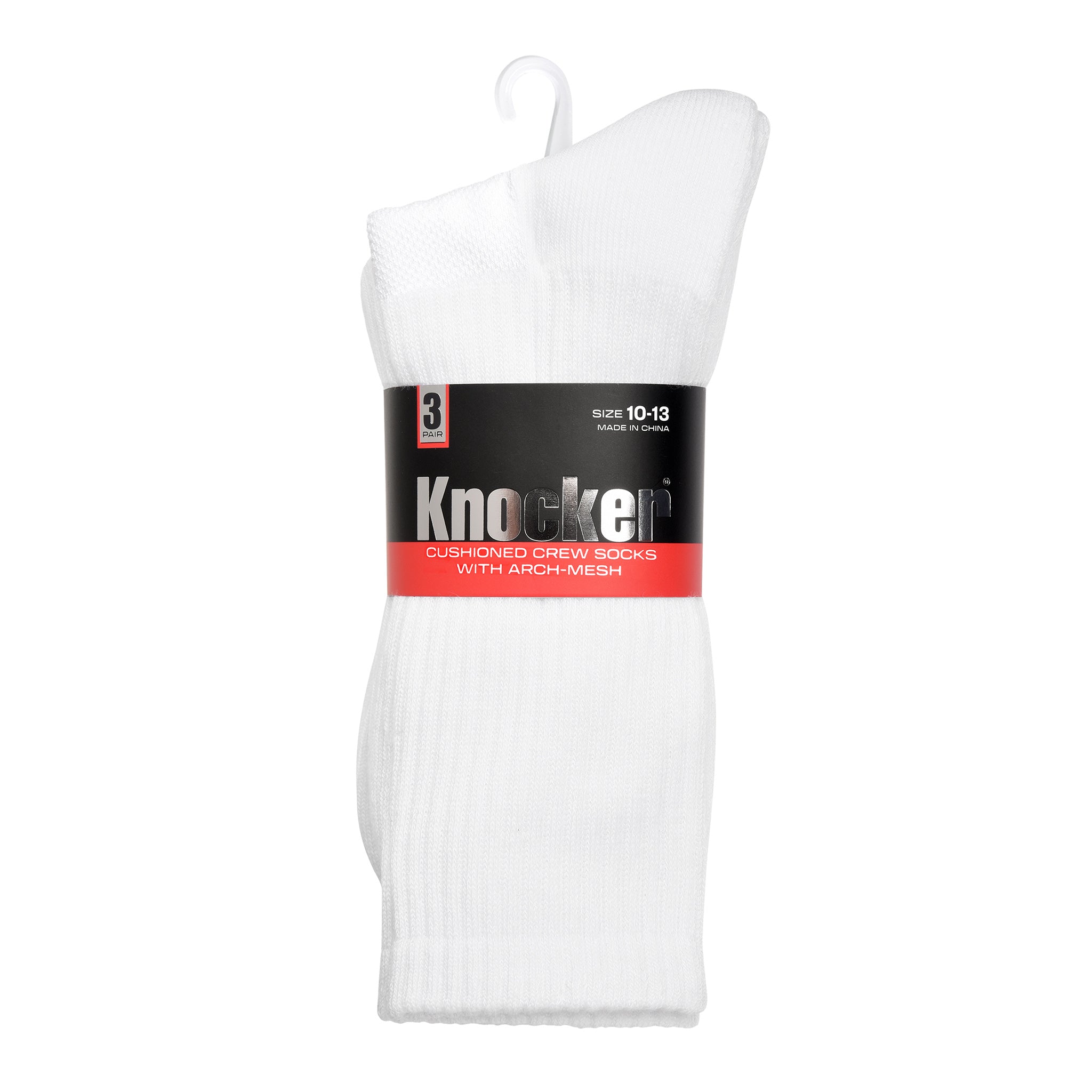 KNOCKER MEN'S HALF CUSHIONED CREW SOCKS WITH ARCH SUPPORT AND MESH (WC ...