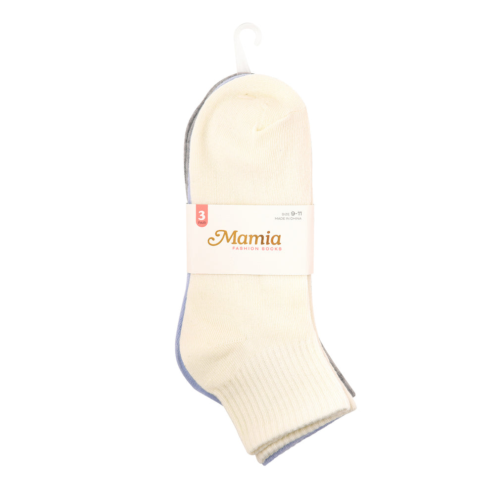 MAMIA WOMEN'S SPANDEX QUARTER RIB SOCKS (70053_PLAIN)