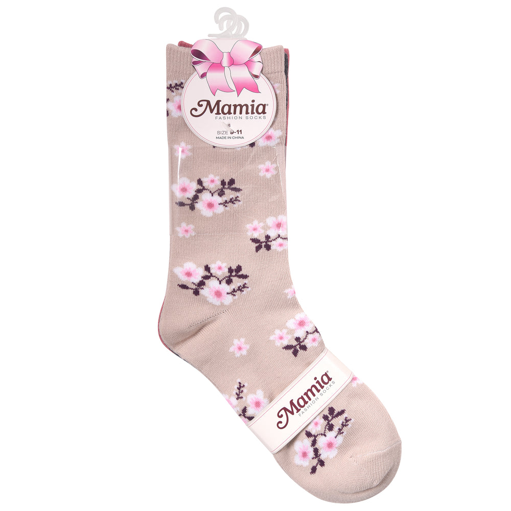 MAMIA WOMEN'S CREW SOCKS (BLOOM)
