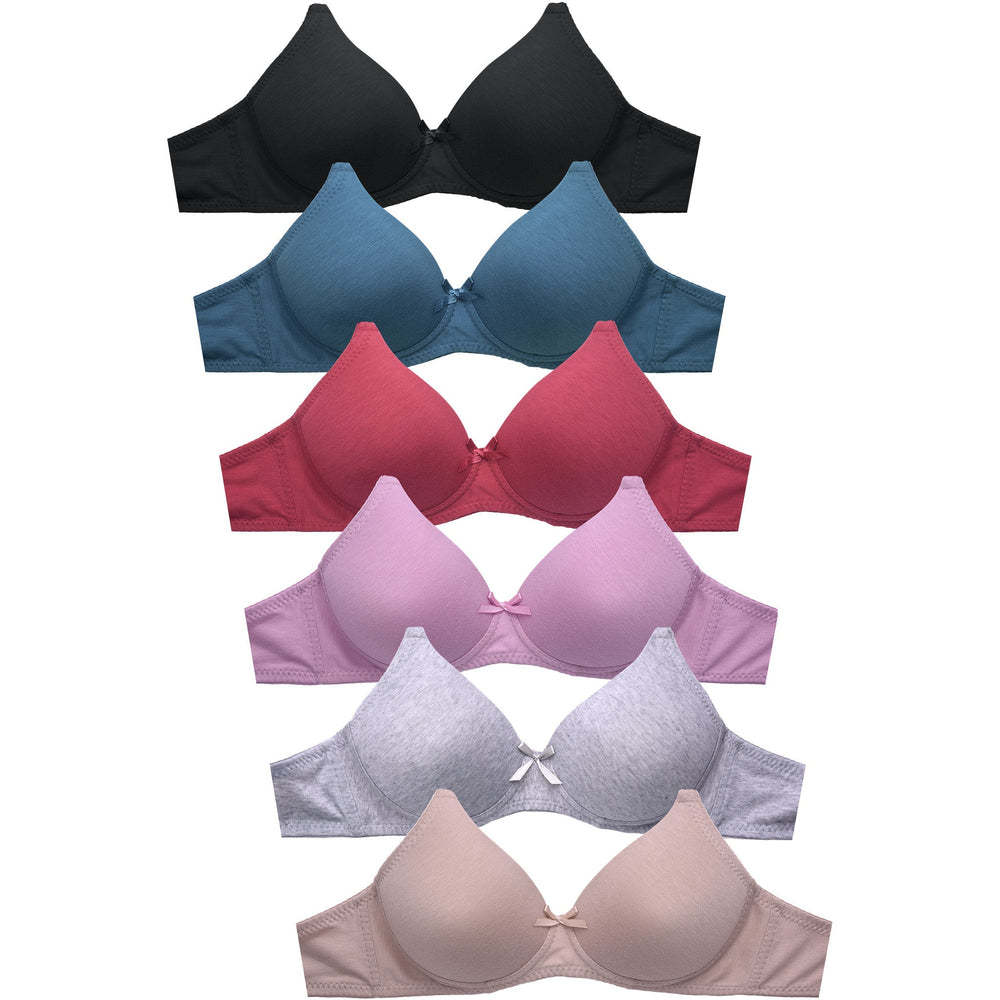 Mamia Women's Basic Plain Bras (Packs 6) - Various Styles (30A, 98 (No  Wire))