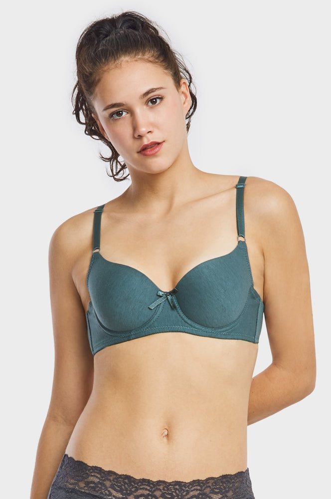 MAMIA LADIES FULL CUP  PLAIN COTTON BRA (BR4337P3)