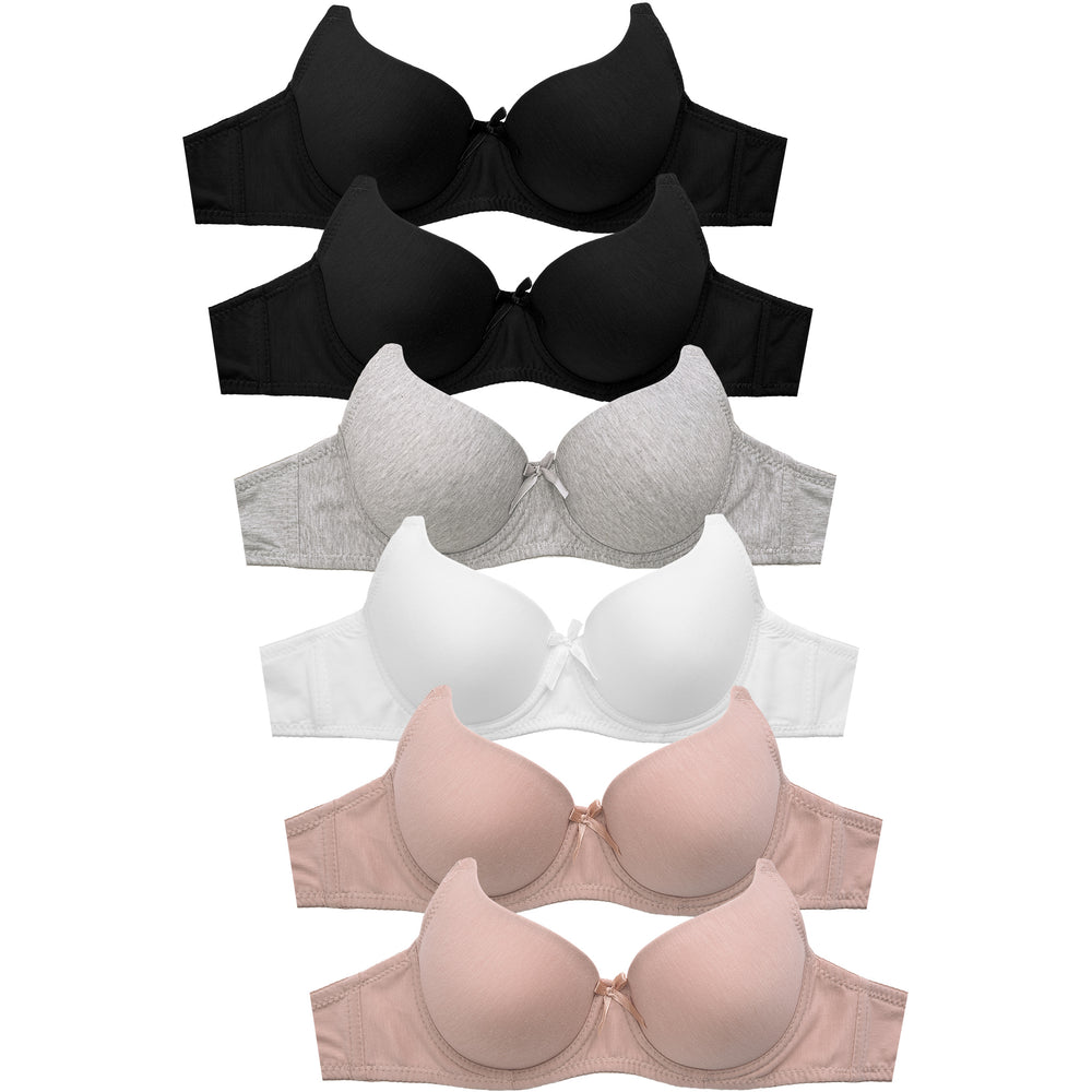 SOFRA LADIES FULL CUP PLAIN COTTON BRA (BR4360P2)