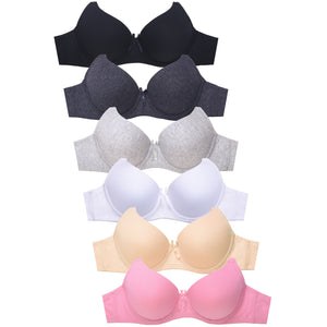 SOFRA LADIES FULL CUP COTTON PLAIN BRA (BR4450P)