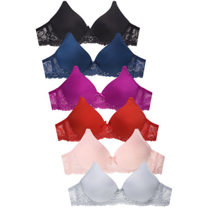 MAMIA LADIES PLAIN LACE NO WIRE BRA (BR4495PLN)