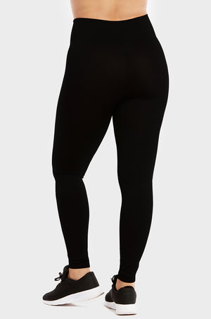 SOFRA LADIES HIGH WAIST EXTRA-WIDE BAND LEGGINGS PLUS SIZE (EX907X)