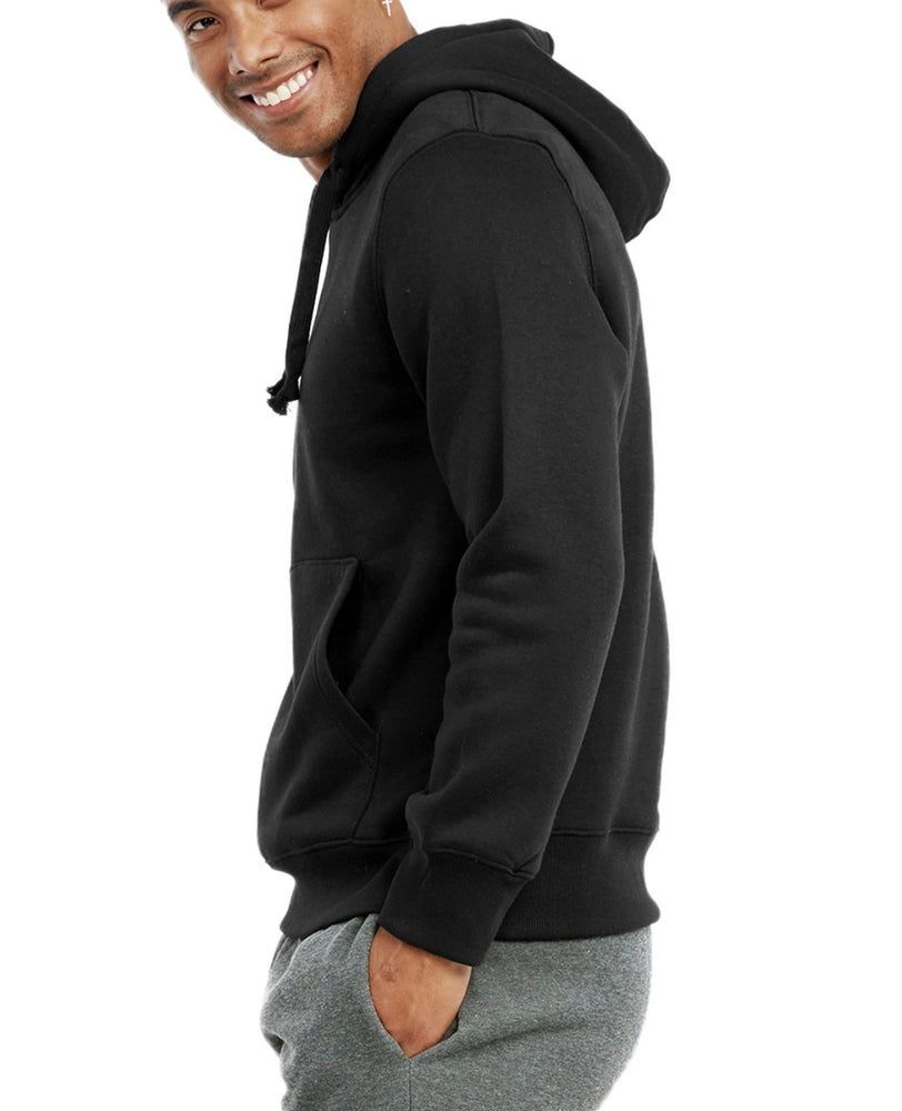 KNOCKER MEN'S HEAVY WEIGHT FLEECE HOODED SWEATSHIRT (HD1000_BLACK)