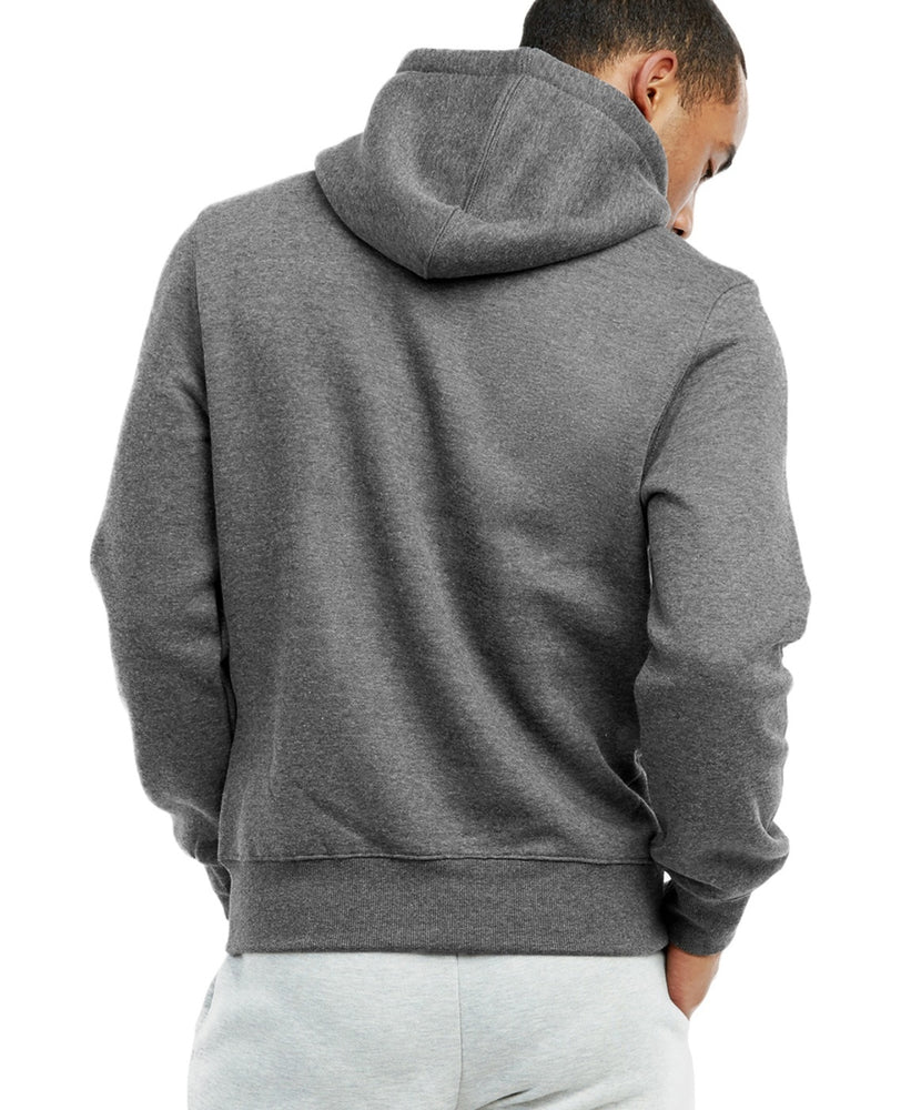 KNOCKER MEN'S HEAVY WEIGHT FLEECE HOODED SWEATSHIRT (HD1000_CH/GR)