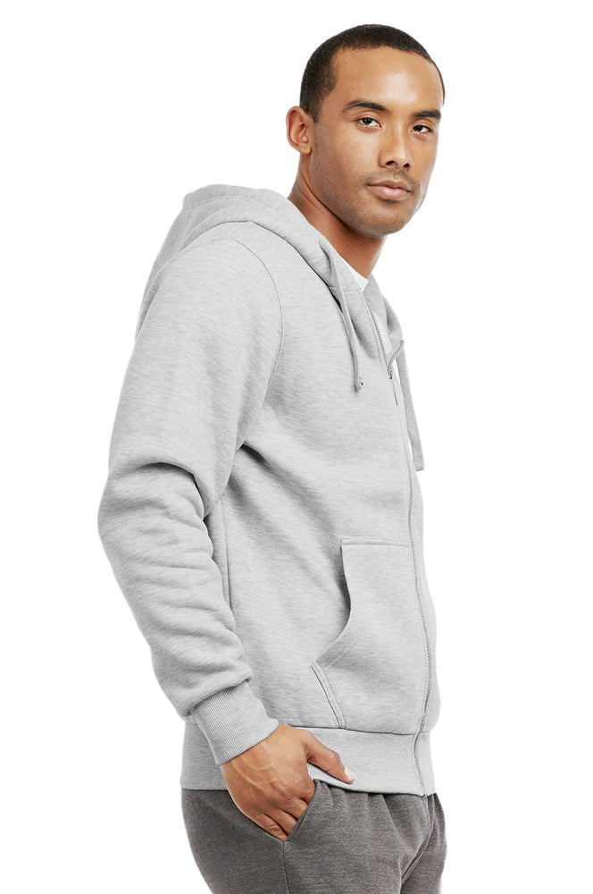 KNOCKER MEN'S HEAVY WEIGHT FLEECE ZIPPER HOODIE JACKET (HD2000_H.GRY)