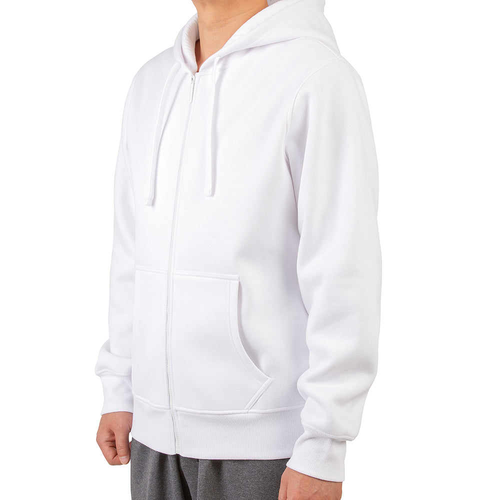 KNOCKER MEN'S HEAVY WEIGHT FLEECE ZIPPER HOODIE JACKET (HD2000_WHITE)