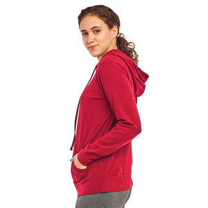 SOFRA LADIES SINGLE JERSEY PULLOVER HOODIE (HDC7001A_RED)