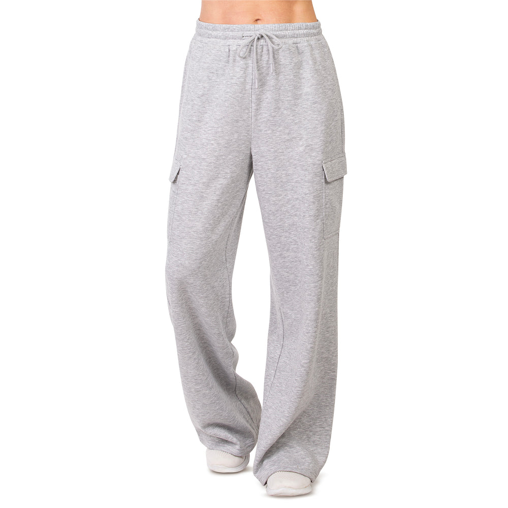 SOFRA LADIES FLEECE CARGO PANTS (LCP1000) - BLACK/H.GRY/OAT