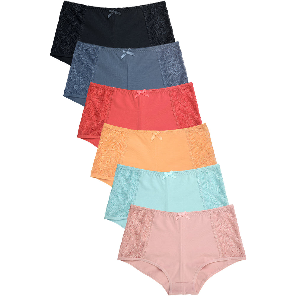 6 Packs of MAMIA Women's Ladies No Show Cotton Underwear Brief Panties -  Style#16