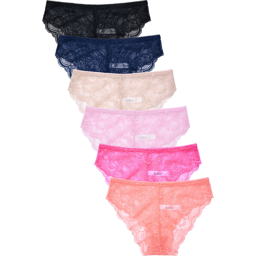 432 Wholesale Sofra Cotton Bikini Panty, HigH-Cut & Lace At Back - at 