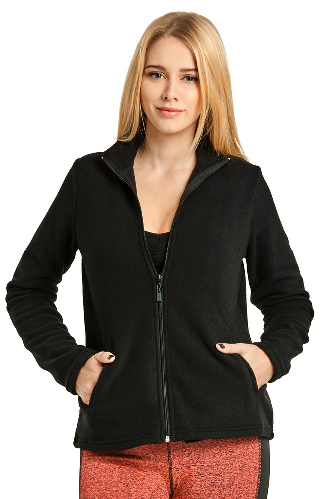 SOFRA LADIES POLAR FLEECE JACKET (LPF200_BLACK)