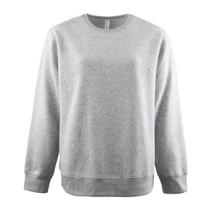 SOFRA LADIES FLEECE CREWNECK SWEATSHIRT (LSW100) - BLACK/H.GRY/OAT