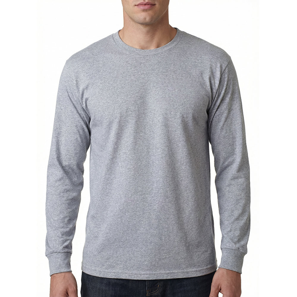 MEN'S CLASSIC LONG SLEEVES RIBBED CUFF T-SHIRT (TR555) - BLK/H