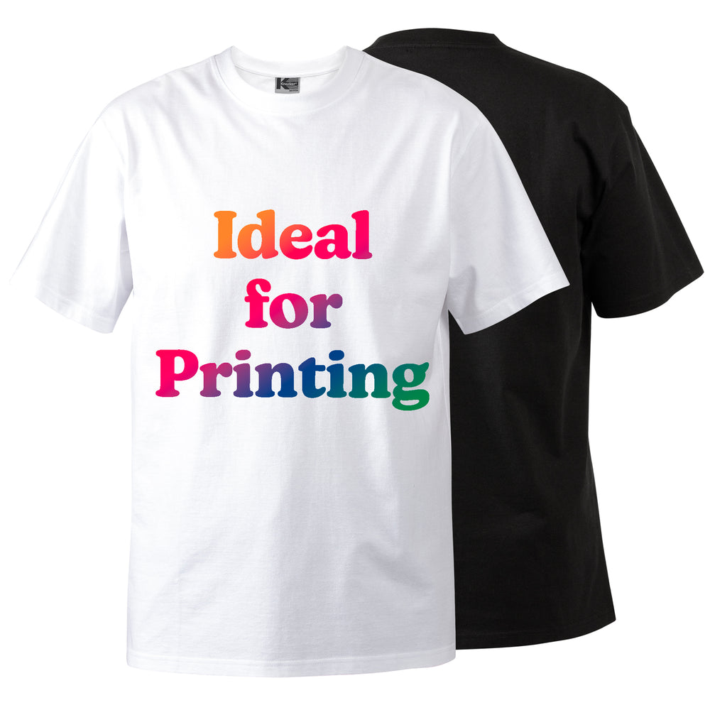 KNOCKER MEN'S HEAVY WEIGHT CREW NECK T-SHIRT (TR900) - BLACK/WHITE