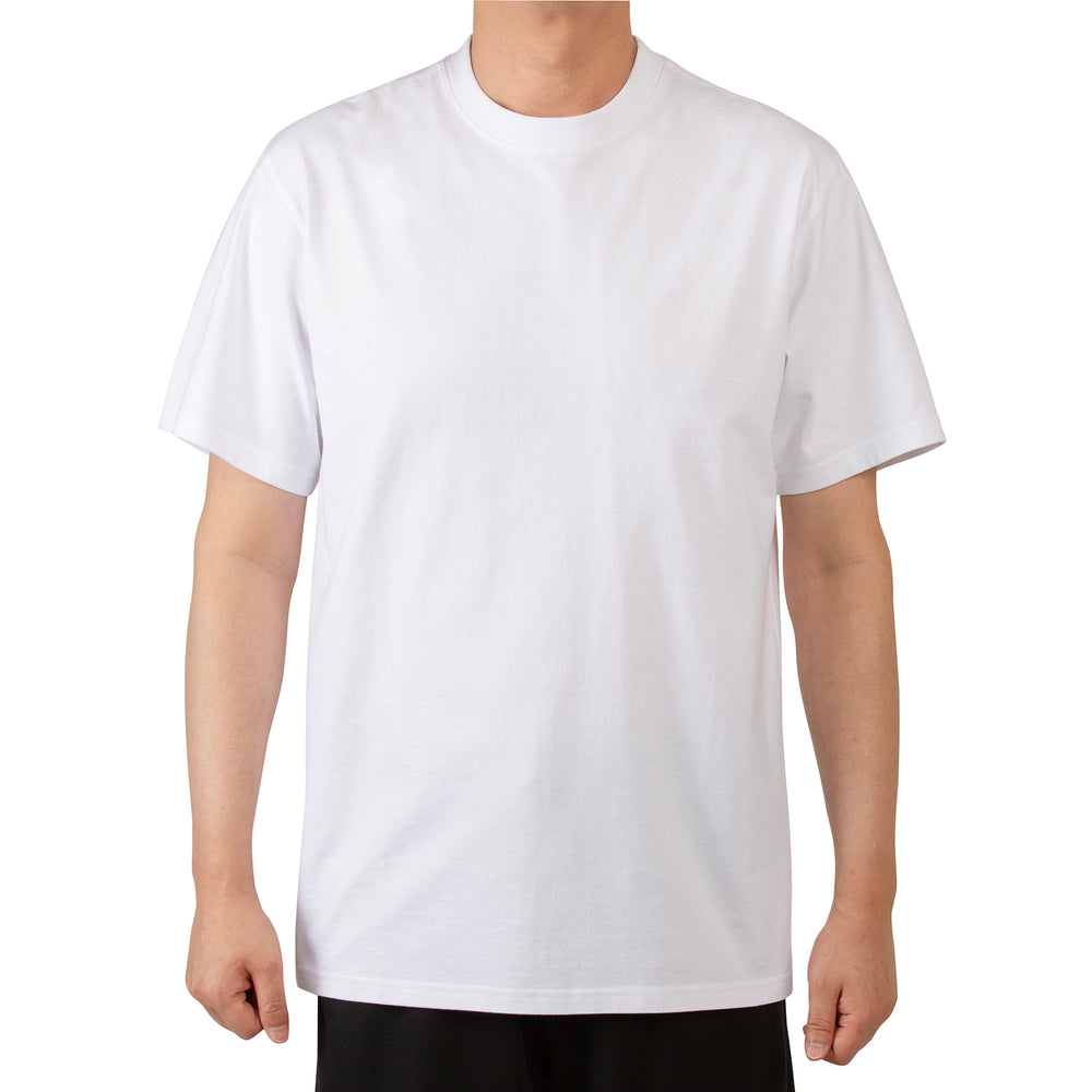 KNOCKER MEN'S HEAVY WEIGHT CREW NECK T-SHIRT (TR900) - BLACK/WHITE