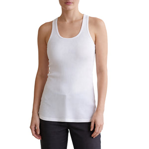 LADIES COTTON RIBBED KNIT RACERBACK TANK TOP (TT300) - BLK/H.GR