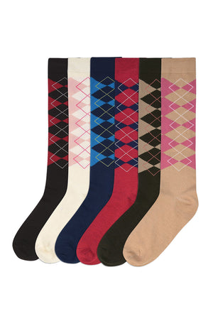 MAMIA WOMEN'S KNEE HIGH SOCKS (70801_5ARGYLE)