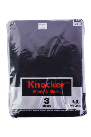 KNOCKER MEN'S BLACK A-SHIRTS (CKA003_B/P)