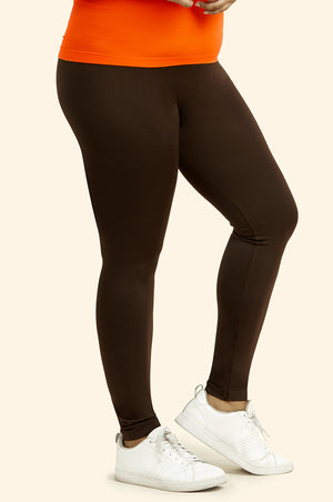 SOFRA LADIES HIGH WAIST EXTRA-WIDE BAND LEGGINGS PLUS SIZE (EX907X)