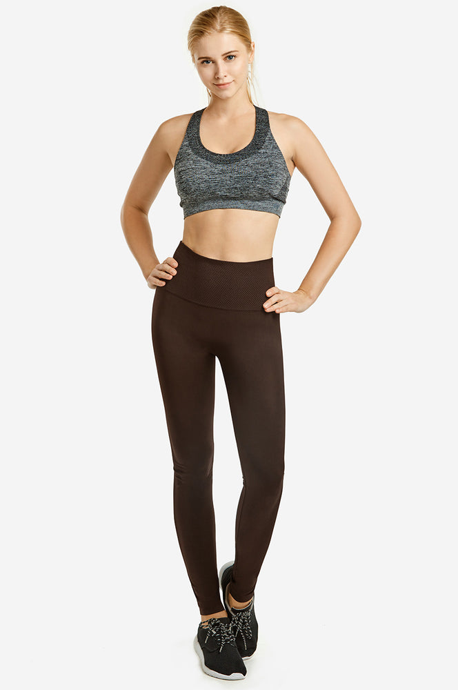 SOFRA LADIES HIGH WAIST EXTRA-WIDE BAND LEGGINGS (EX907)