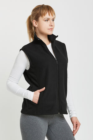 SOFRA LADIES POLAR FLEECE VEST (LPF100_BLACK)