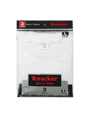 KNOCKER MEN'S WHITE T-SHIRTS (TK3601_WHITE)