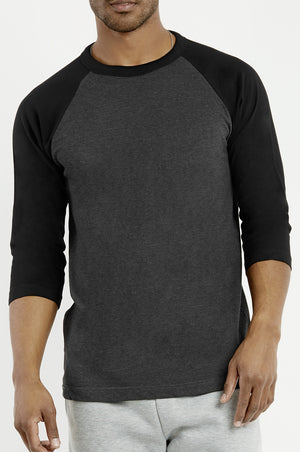 
            
                Load image into Gallery viewer, TOP PRO MEN&amp;#39;S 3/4 SLEEVE BASEBALL TEE (MBT001_BLK/C.GR)
            
        