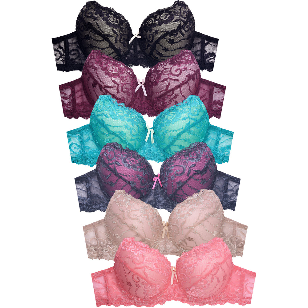 Sofra BR4312LD - 44D Womens Full Coverage Bra - D Cup Style Intimate Sets,  Size 44D - Pack of 6