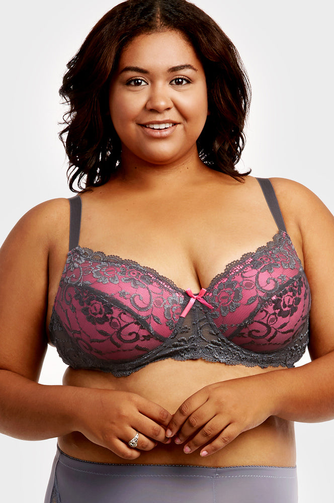 
            
                Load image into Gallery viewer, SOFRA LADIES FULL CUP LACE DD CUP BRA (BR4161LDD4)
            
        