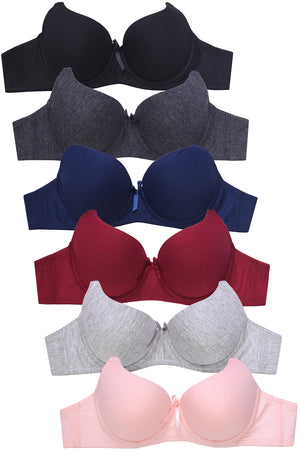 SOFRA LADIES FULL CUP COTTON PLAIN BRA (BR4207PA)