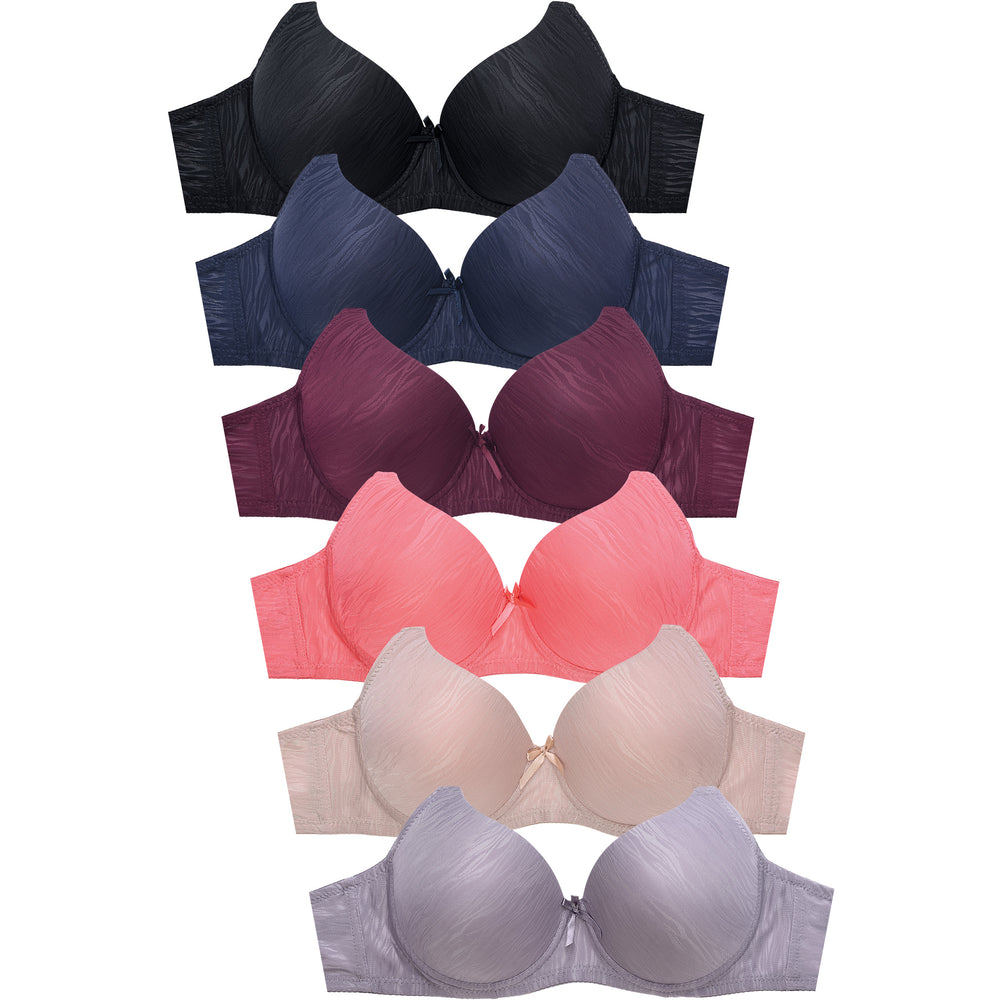 Mamia & Sofra IN-BR4129PD1-40D D Cup Full Coverage Bra - Size 40 - Pack of 6