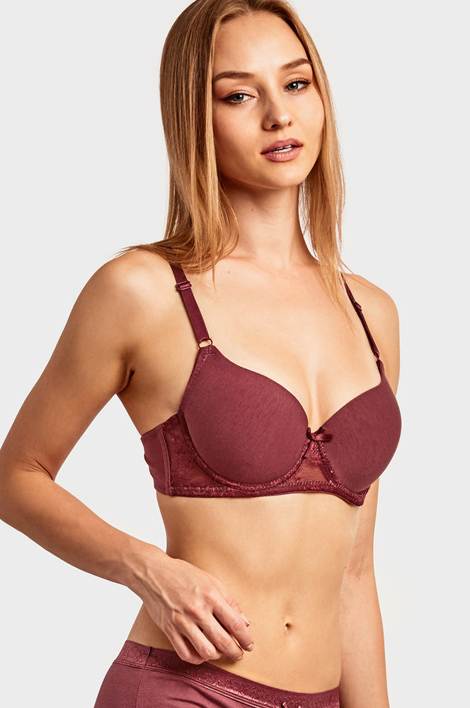 SOFRA LADIES FULL CUP COTTON PLAIN BRA (BR4326PA)