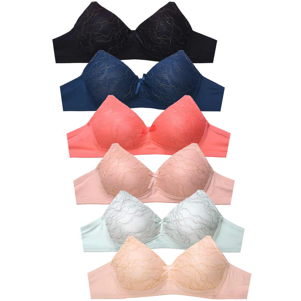 48 Wholesale Sofra Ladies Full Cup Plain Cotton Bra Box Only B Cup - at 