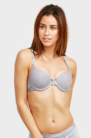 SOFRA LADIES FULL CUP COTTON LOGO BAND BRA (BR4421P)