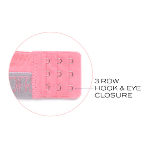 White Bra Closure Hook and Eyes - 3 Rows - 1 Pair